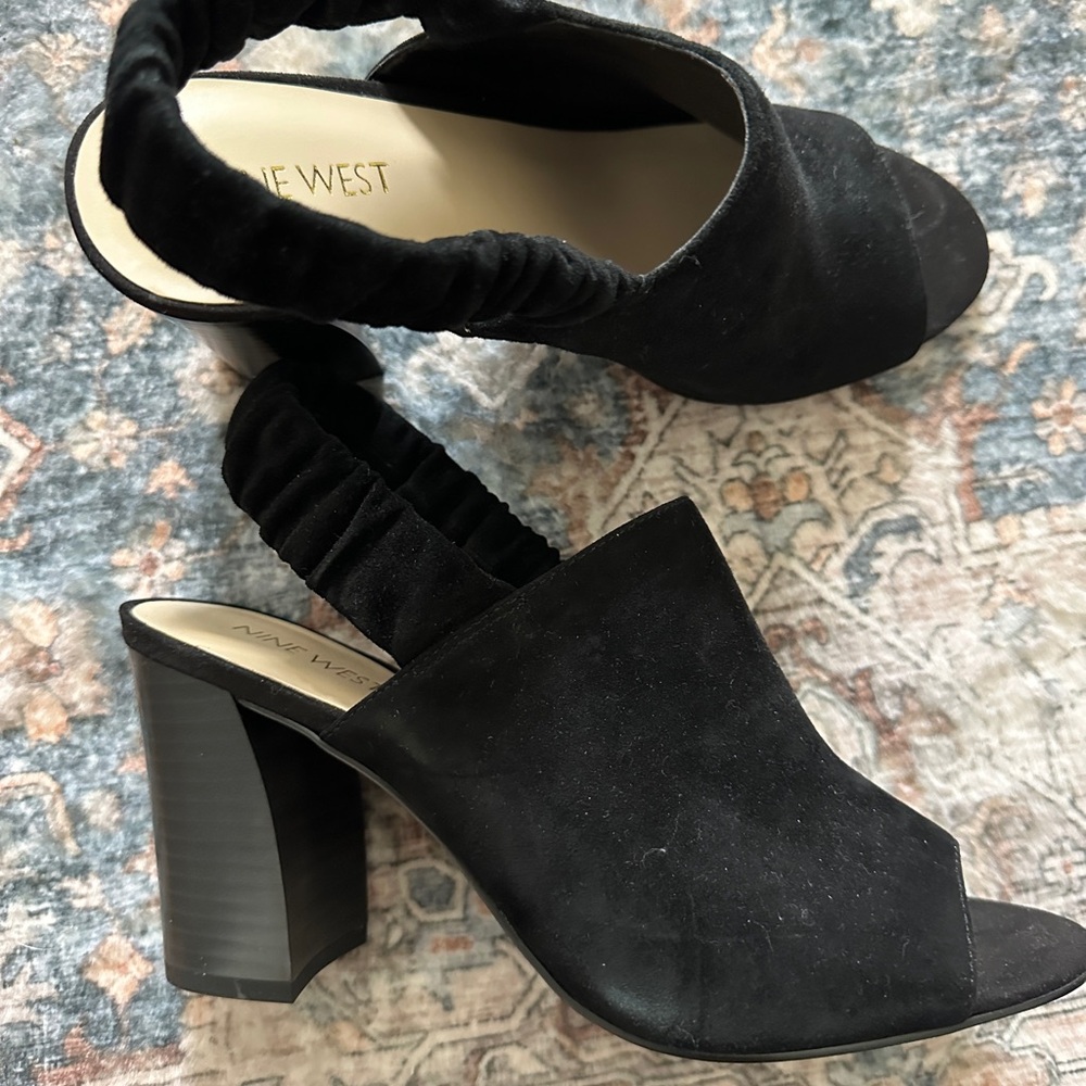 Nine West Black Open-Toe Heels